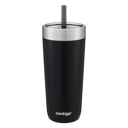 Luxe Stainless Steel Travel Tumbler with Spill-Proof Lid and Straw, 18oz