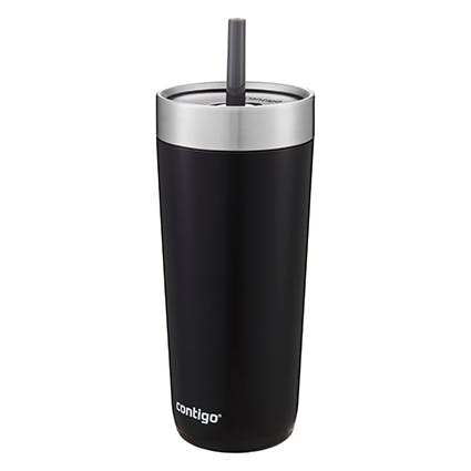 Luxe Stainless Steel Travel Tumbler with Spill-Proof Lid and Straw, 18oz