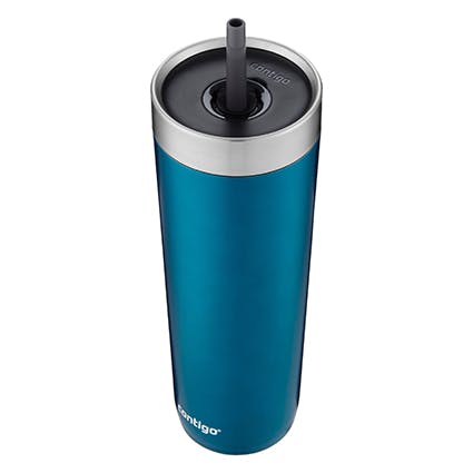 Luxe Stainless Steel Travel Tumbler with Spill-Proof Lid and Straw, 24oz