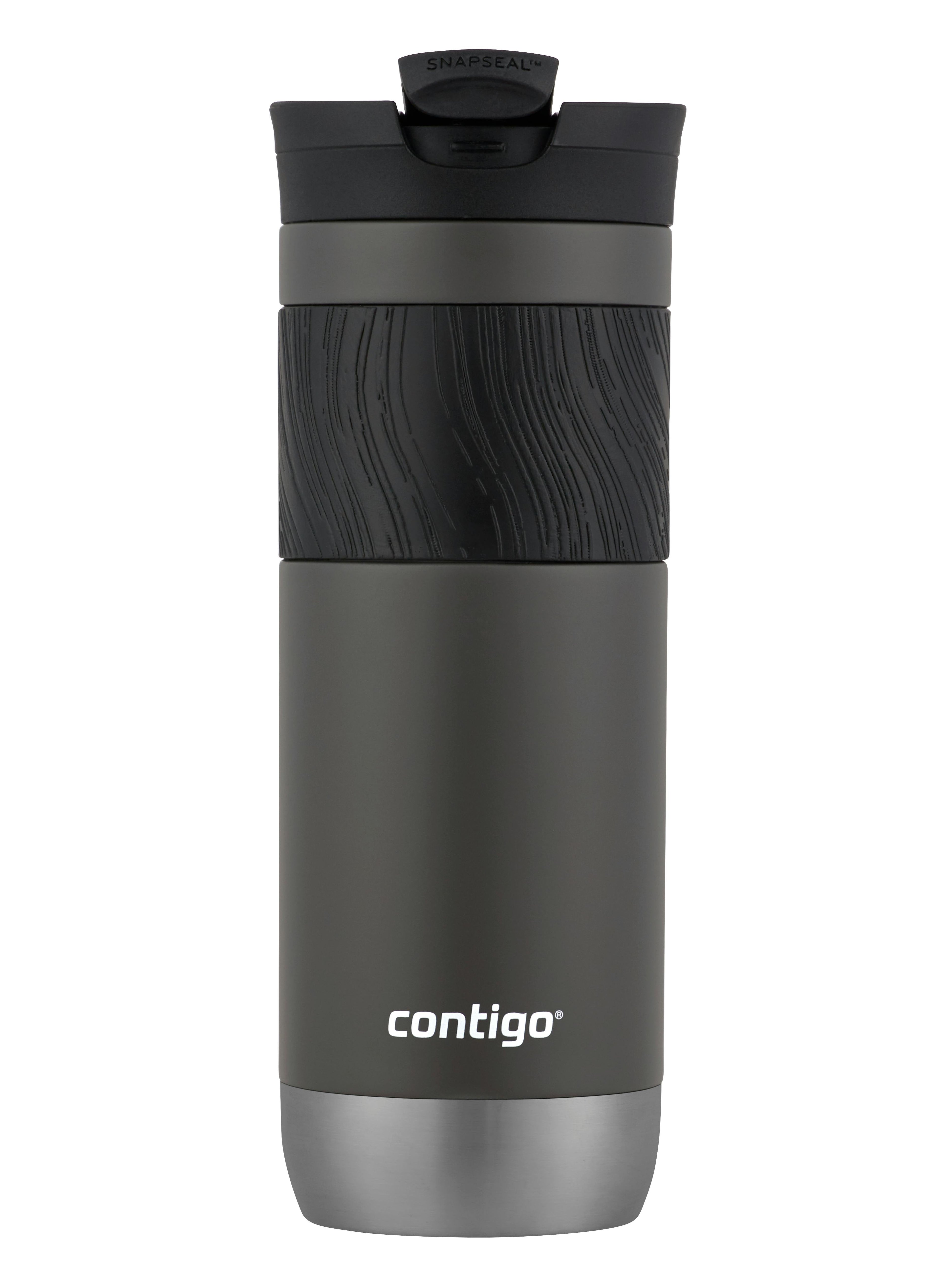Contigo® SNAPSEAL™ Insulated Stainless Steel Travel Mug with Grip, 20oz., Blue Corn Transparent Satin & Midnight Berry