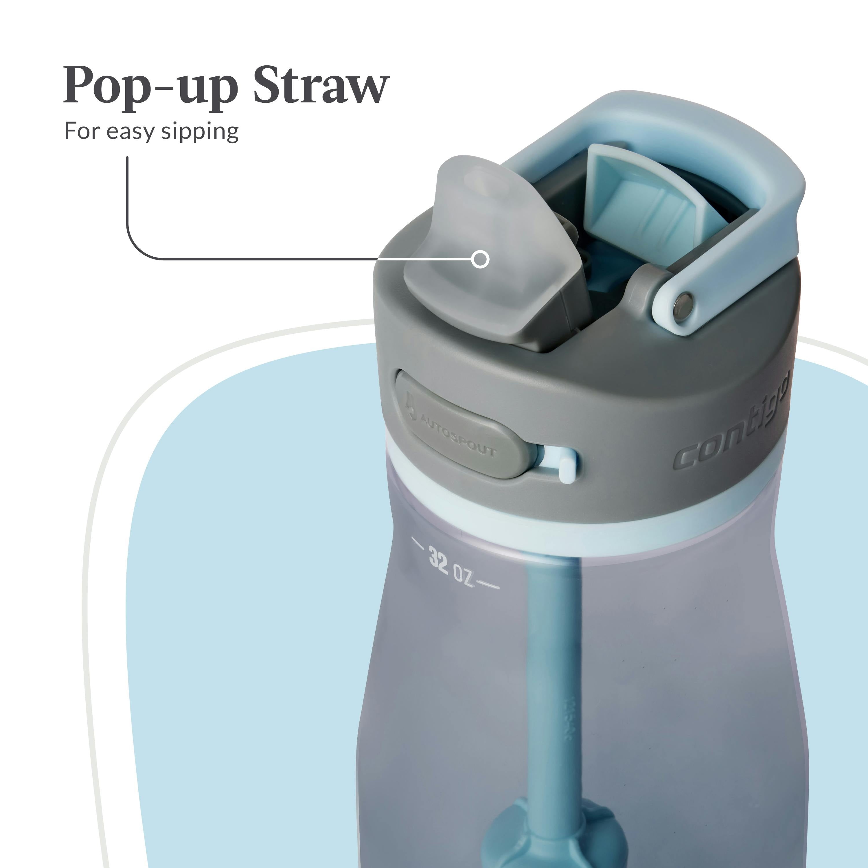 Contigo® Wells Plastic Filter Water Bottle with AUTOSPOUT® Straw Lid, 32 Oz
