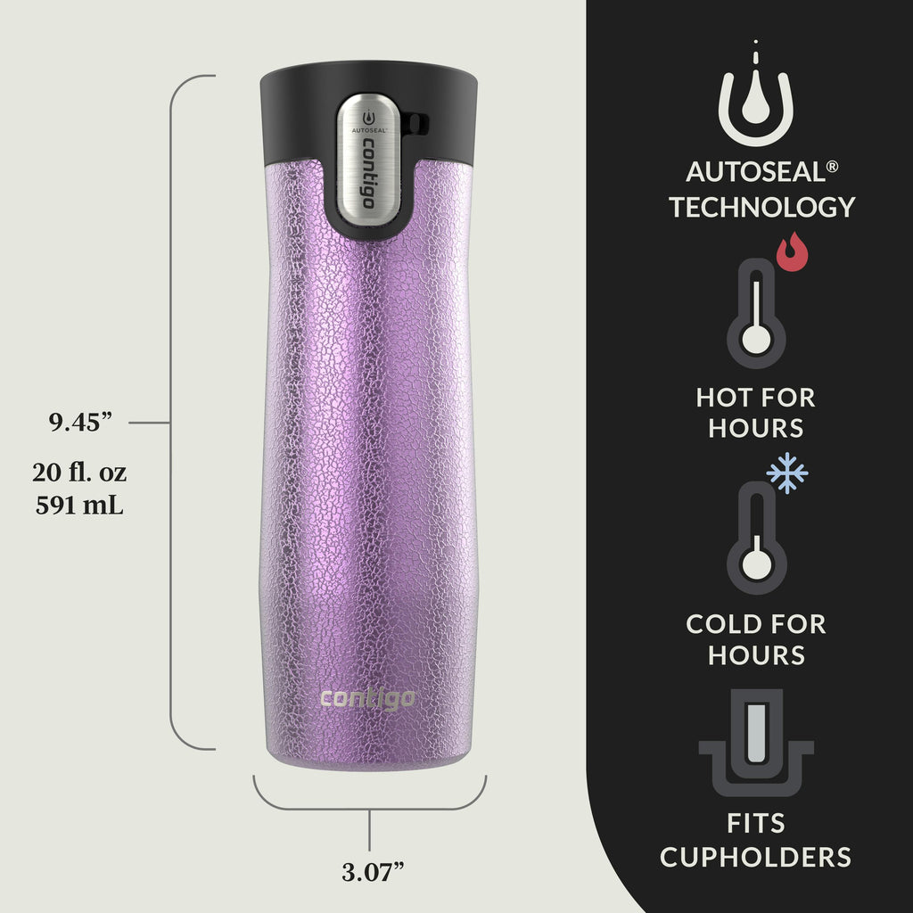 Contigo® AUTOSEAL® West Loop Vacuum-Insulated Stainless Steel Travel Mug with Easy-Clean Lid, 20 oz, 2-Pack