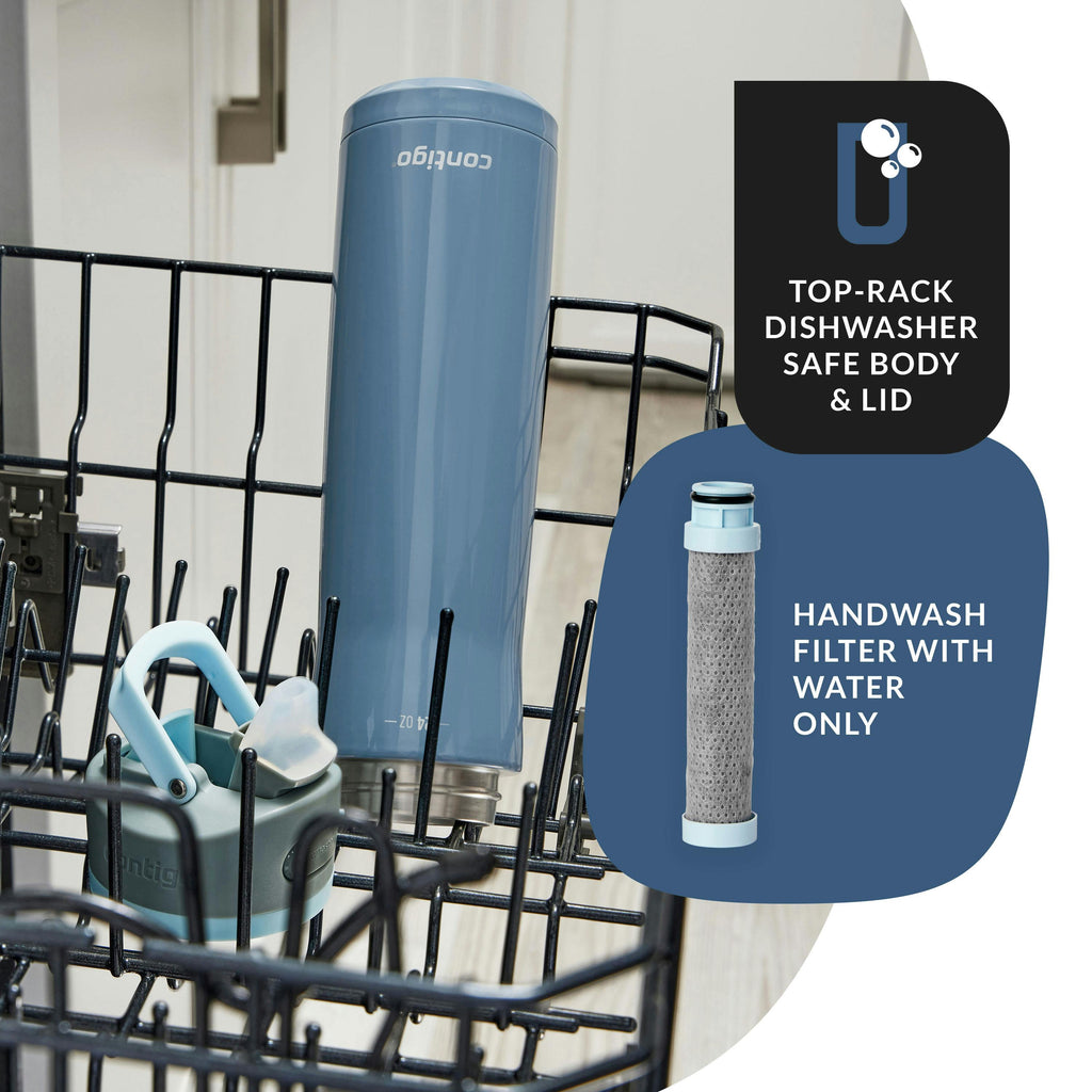 Contigo® Wells Chill Stainless Steel Filter Water Bottle with AUTOSPOUT® Straw Lid, 24 Oz