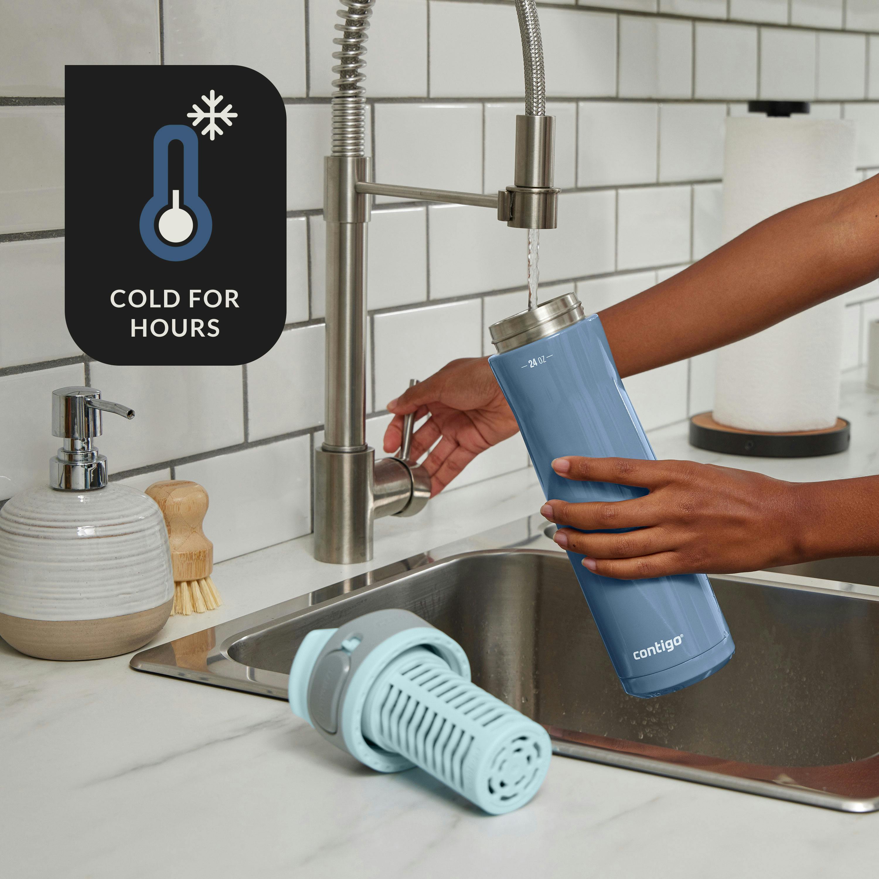 Contigo® Clybourn Chill Freeflow Filtration Stainless Steel Water Bottle with AUTOSEAL® Lid, 24oz