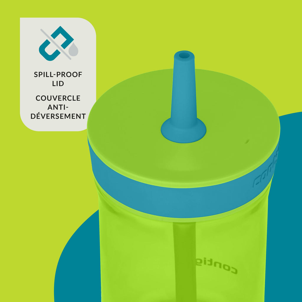 Contigo® Kids’ Leighton Straw Tumbler with Spill-Proof Leak-Proof Lid, 14oz