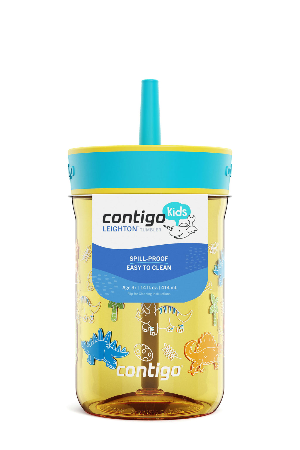 Contigo® Kids’ Leighton Straw Tumbler with Spill-Proof Leak-Proof Lid, 14oz