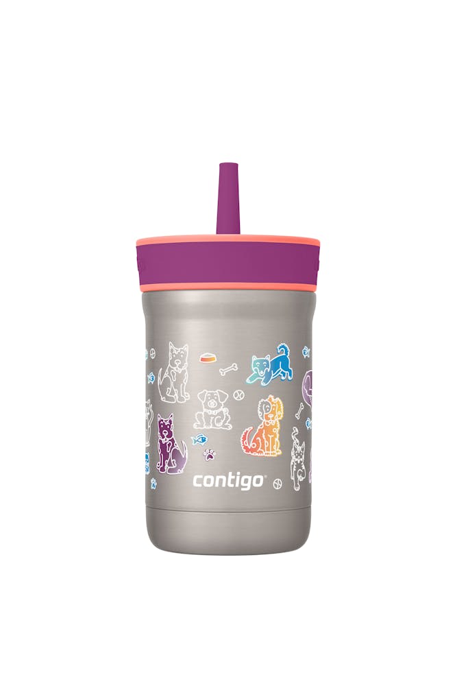 Kids Leighton Spill-Proof Stainless Steel Tumbler with Straw, 12oz C3